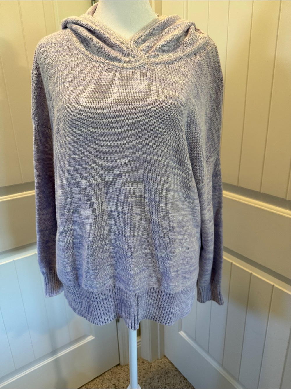GAP Light Lavender Hooded Knit Pullover